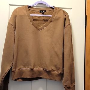 Fundamental Coast Large, Tan, v-neck swearshirt